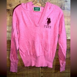 US Polo Assn pink vneck sweater
